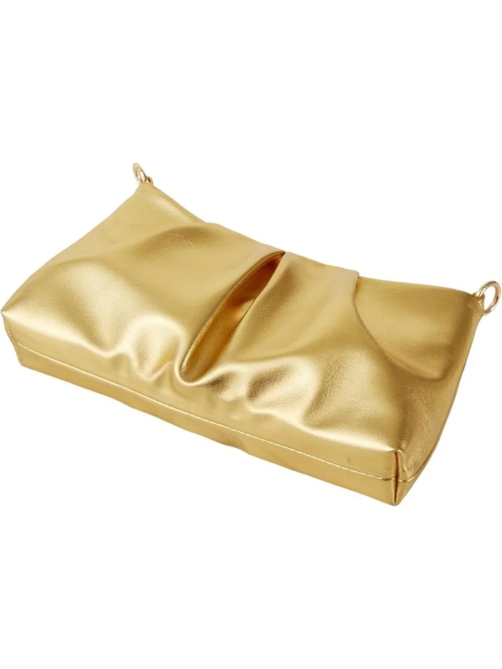 👜 Women's Gold PU Leather Sparkling Evening Shoulder Strap Clutch Purse